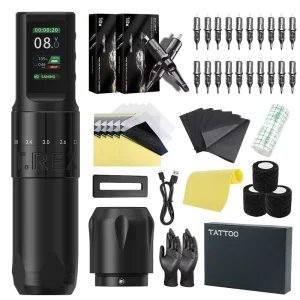 1600mAh 2.0-4.2mm Adjustable Stroke Professional Wireless Tattoo Pen Machine Full Complete Set Tattoo Gun Kit