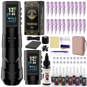 1600mAh Motor 2.0-4.2mm Adjustable Stroke Professional Wireless Tattoo Pen Machine for Beginner Body Art