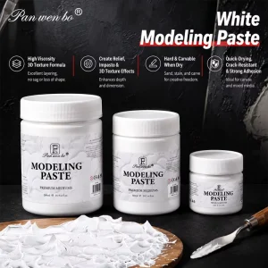 17.6 OZ High Density Paste 3D Textured Art White Modeling Paste for Acrylic Painting Canvas Art DIY Projects 3D Effects