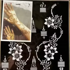 18*24cm Over 200 Models Henna Flower Tattoo Stencils Hand PVC Templates with Photo Design