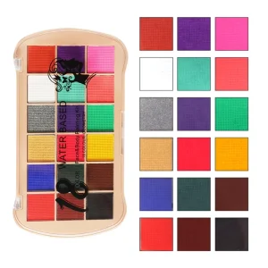 18 Color Kids Face Paint Set Non Toxic Skin Safe Professional Face Painting Palette for Halloween & Cosplay