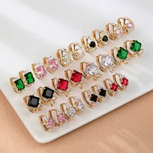 18k Gold Plated Fancy Small Gold Earrings Woman Ladies Earrings Designs Earring Fashion Jewelry for Women Girls