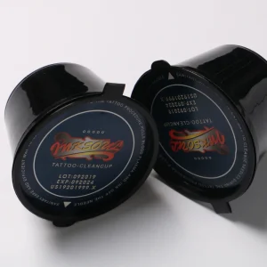18pcs Disposable Plastic Sponge Dip Foam Rinse Cups Cleaning Tattoo Cups for Permanent Makeup Accessories Boxed Needles