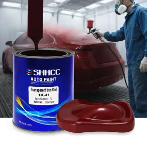 1K Transparent Iron Red Acrylic Car Paint Brownish Front Dark Red Side High Gloss Automotive Refinish Spray Coating