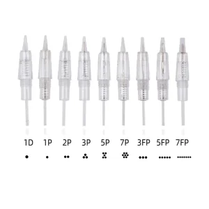 1P 2P 3P 5P 7P 3F5F 7F Screw Permanent Makeup Tattoo Needles Cartridges Sterilized Disposable 0.30mm Diameter for Tattoo Eyebrow