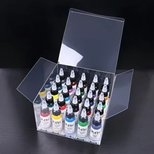 1oz Premium Fast Smooth Semi Permanent Organic Micro Pigment 25 Color Sets Tattoo Ink for Permanent Makeup and Body Art