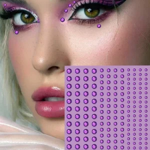 1pc Realistic 3D Red Rhinestone Acrylic Adhesive Face Jewels Sticker Festival Gift DIY Party Makeup Masquerade