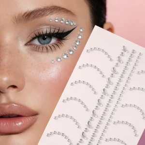 1pc Self-Adhesive Multi-Faceted Jewel Stickers Rhinestones Washable DIY Makeup Party Decoration for Face Body Costume Dance