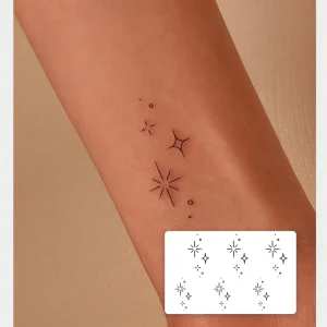 1pc Self Adhesive Temporary Tattoo Sticker Simple Delicate Line Pattern Non Reflective Waterproof Face Body Sexy