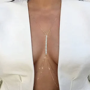 1pc Women’s Rhinestone Decorated Body Chain Fashionable Body Jewelry for Party Trendy All match & Exquisite Jewelry for Gift
