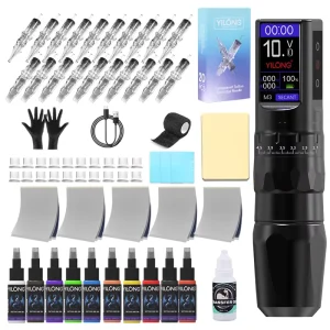 2 Colors Tattoo Machine Set Tattoo Kit Supplies for Tattooing Artist