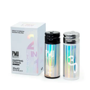 2 Packs 30M Pre inked String Eyebrow Tube Packing Brow Thread Eyebrow Mapping String for Tattoo Microblading PMU