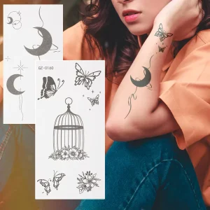 2 Weeks Waterproof Long Lasting Indian Style Eco Friendly Paper Tattoo Sticker Temporary Herbal Anti Friction Body Tattoos