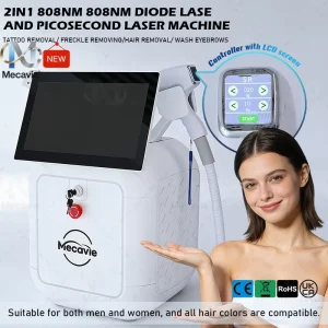 2 in 1 Diode Laser Hair Removal Tattoo Removal Machine 808nm Professional Beauty Equipment Portable Salon Clinic Spa 4000W Dual