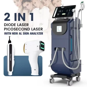 2 in 1 Nd Yag Pico Laser Tattoo Removal Machine 755 1064 808nm Ice Diode Laser Hair Removal Machine