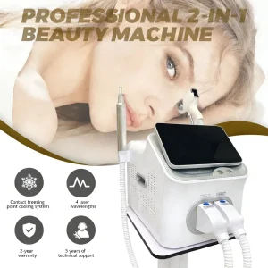 2 in 1 Professional 808nm Diode Laser Hair Removal Machine Picosecond Qswitch ND YAG 1064nm Tattoo Removal 4 Waves for Salon Use