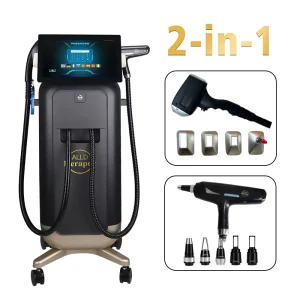 2 in 1 Professional Diode Ice Laser Nd Yag Skin Tightening Rejuvenation Whole Body Standing Hair Removal 808nm 755nm