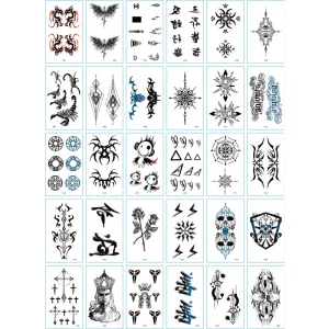 2.2*3.8 Inch Temporary Tattoos Stickers Body Arm Chest Shoulder Tattoos for Men and Women