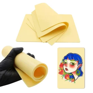 20*30*003cm Elastic Silicone Tattoo Practice Skin A4 Yellow Tear Resistant Pad for All Tattoo Machines & Techniques