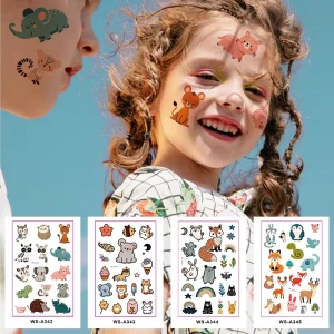 20 Animal Series Tattoo Stickers Cartoon Children’s Waterproof Harmless and Environmentally Friendly Temporary Tattoo Stickers