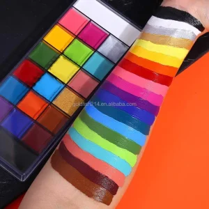 20 Color Body Painting Supplies Palette Kit Face Painting Case for Natural Kids Makeup