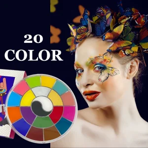 20 Color Body Painting Tattoo Palette for Halloween Parties Oil Painting and Makeup Face Paint Supply