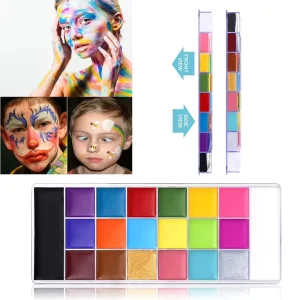 20-Color Waterproof Face & Body Paint for Halloween Party Cosplay-Adult & Kids Special Effect Makeup