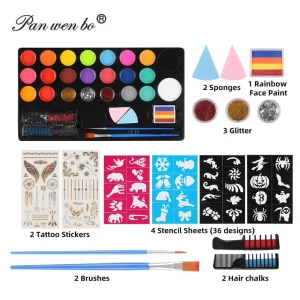 20 Colors Body Painting Kit Face Paint for Children Face Body Paint Palette Kit