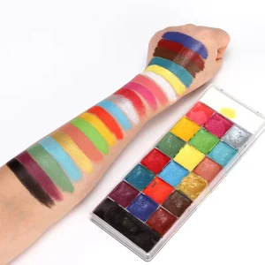 20 Colours Non Toxic Oil Based Face Body Paint Kit with 10 Brushes for Festival Art Painting Set