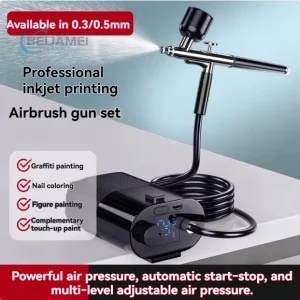 20 Gear Pressure Control Airbrush Gun Nano Fine Atomization Detachable Accessories for Craft Tattoo Makeup