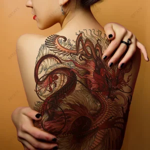 20 Style Cool Designs Tiger Dragon Temporary Tattoo Long Lasting Waterproof Men’s Full Back Tattoo Sticker