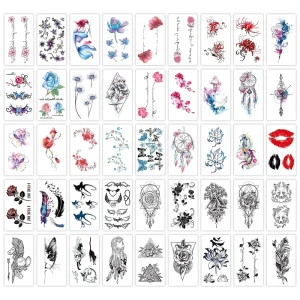 200 Styles Eco friendly & Non Toxic Henna Tattoo Stickers Waterproof Temporary Tattoos for Women Girls Adults