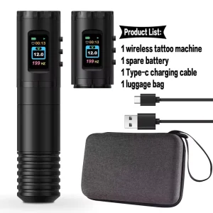 2000mAh Digital Display Coreless Motor 4.0mm Stroke Wireless Tattoo Pen Machine for Body Art