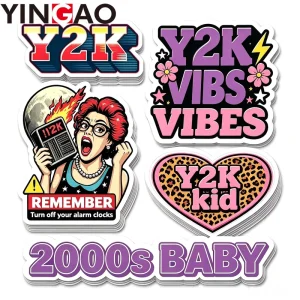 2000s Y2K Aesthetic StickerS Custom Die Cut Sticker Waterproof Vinyl Retro Pop Art Decals For Phone Case Laptop Notebook