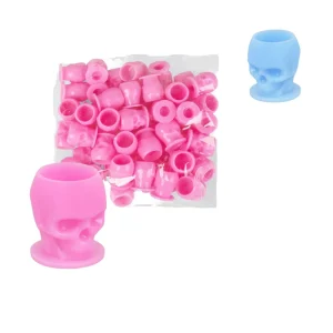 200pc Plastic Skull Shape Disposable Microblading Tattoo Ink Cups Permanent Makeup Pigment Holder