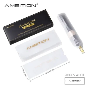 200pcs Disposable Tattoo Pen Sleeves Cover for Permanent Makeup, Eco-friendly Tattoo Pen Machine Bag for Body Art Accessory