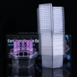 20PCS Hive Cups Disposable Cartridge Needle Cup Holder Transparent Tattoo Needle Holder Plastic Ink Cups Tattoo Cartridge Tray