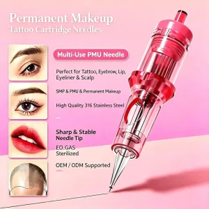 20Pcs box Pink 1RL 3RL 5RL 7RL 5F 7F Disposable SMP Tattoo Cartridges Needles for Eyebrow Eyeliner Lips Scalp Permanent Makeup