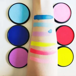20g Halloween Makeup Kit for Kids Non-Toxic Glow in UV Washable Body Art Face Painting Colorful Rainbow Design