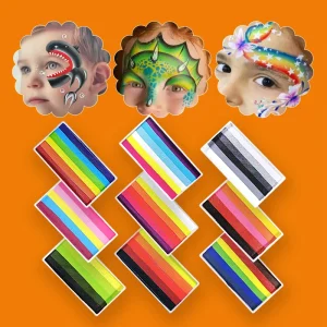 20g Neon Body Art Water Activated Liner Halloween Palette Face Painting Kit Professional Clown Makeup UV Paint Pinturas Faciales