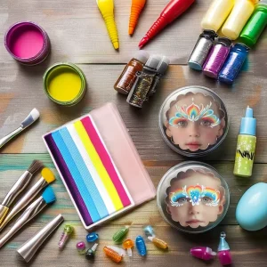 20g Water Activated Kids Body Paints Non Toxic Glow UV Light Rainbow and Milky Glitter Paints for Children Age Group