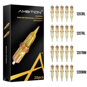 20pcs 0.35mm 1203RL 1207RL 1207RM 1209RM RM RL Mixed Size Professional Disposable Tattoo Cartridge Needles Sterilized Safe