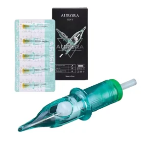 20pcs Box AURORA 2 Disposable Tattoo Needles Cartridge RM M1 RL RS 0.35mm Diameter for Tattoo Pen Makeup Tattoo Cartridge