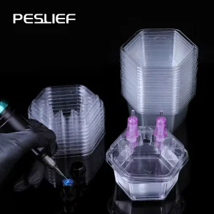 20pcs Box Clear Disposable Cartridge Needles Plastic Cup Holder for Tattoo Ink Pigment Permanent Makeup Accessories