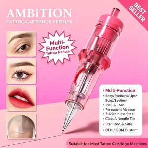 20pcs/box Disposable Pink RL/F SMP & P M U Tattoo Cartridge Needles for Eyebrow Eyeliner Lips Scalp Permanent Makeup