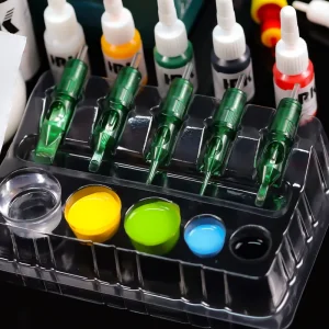 20pcs box Disposable Plastic LBB Tattoo Cartridge Needles Tray Inks Pigments Water Holder Cleaning Tattoo Accessories