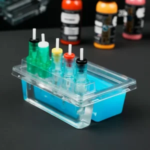 20pcs box Disposable Tattoo Cartridge Needle Trays Plastic Tattoo Cartridge Cup Holder for Working Cup Cleaning Cup