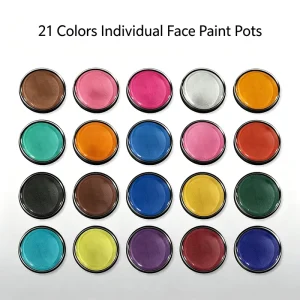 21 Monochrome Colors 20g High Capacity Non-Toxic Water-Based Face and Body Paint