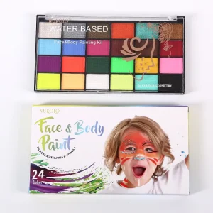 24 Color Halloween Face Paint Kit Matte Body Art Makeup Non Toxic Gouache Paint Set