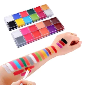 24 Color Professional Party Face Painting Kit Water Activated Tattoo Body Set for Body Makeup Halloween Canvas
